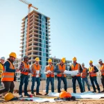 Workers engaging in Austin construction project showcasing teamwork and professionalism.