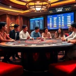 UU88 players enjoying an exciting game at a luxurious casino poker table with vibrant chips.