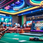 Engaging online gambling scene featuring http://hm88.blue/ with betting options and live casino elements.