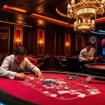 Engaging poker table scene at nhà cái uu88 with colorful chips and cards, conveying excitement.