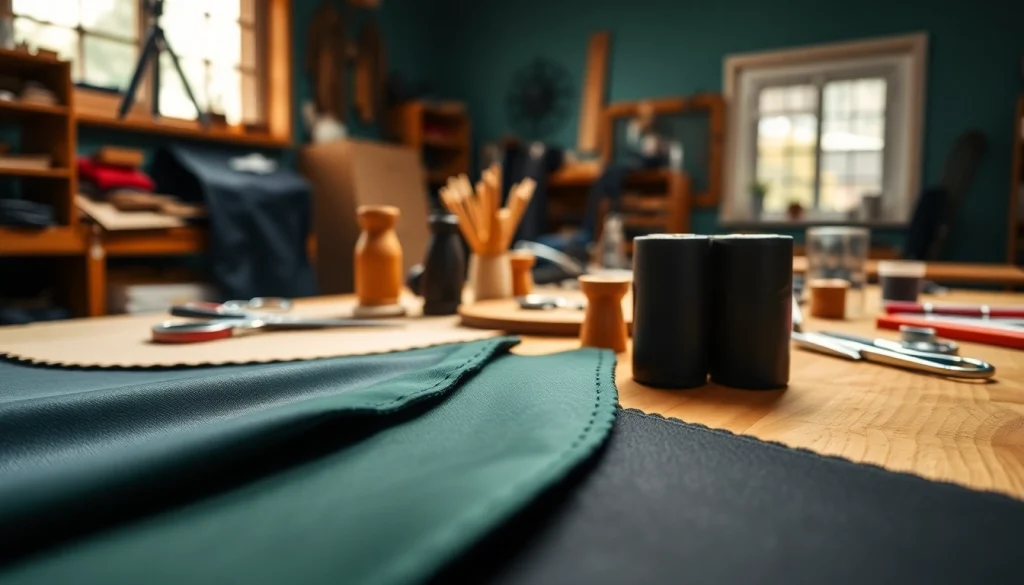 Skai leer materialen en ambachtelijke tools voor creatief gebruik.