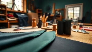 Skai leer materialen en ambachtelijke tools voor creatief gebruik.