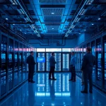 Dynamic cloud mining facility emphasizing bitcoin cloud mining technology.