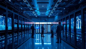 Dynamic cloud mining facility emphasizing bitcoin cloud mining technology.