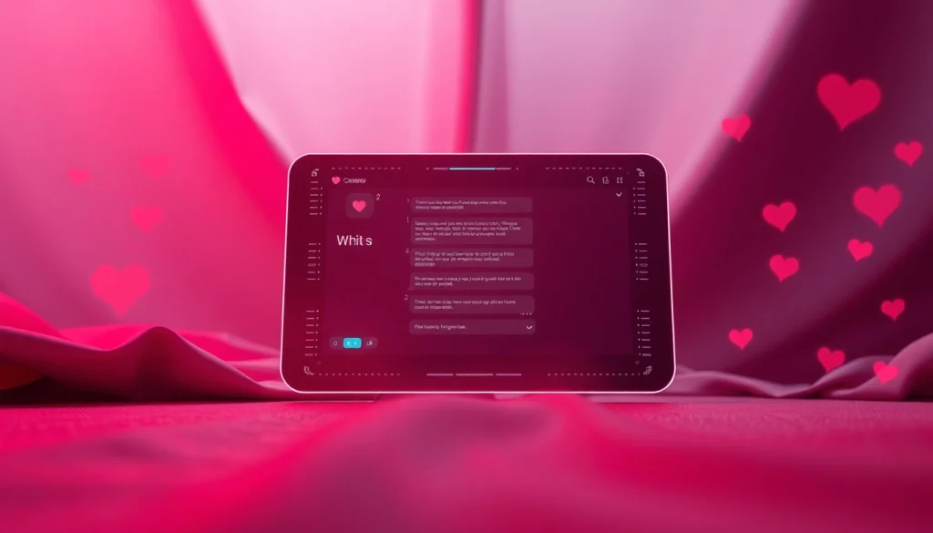 AI sexting interface displaying intimate chat interactions with a futuristic design.