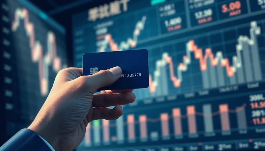 카드깡의 개념을 묘사한 금융 거래 장면의 일러스트레이션입니다.