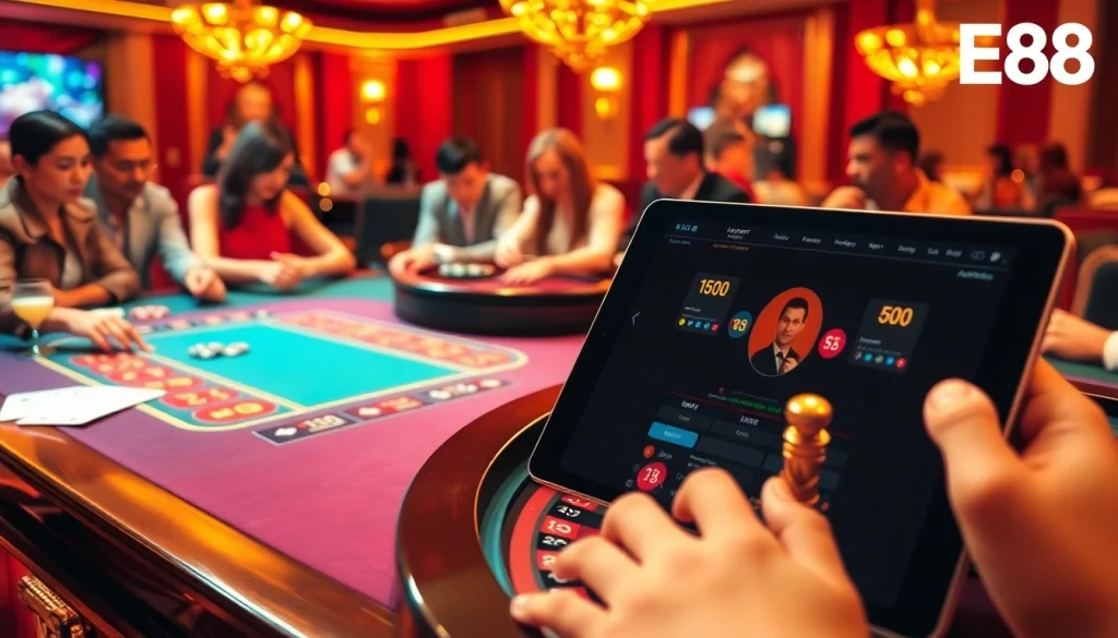 Experience high-stakes gameplay at EE88 with vibrant casino tables and exquisite poker action.