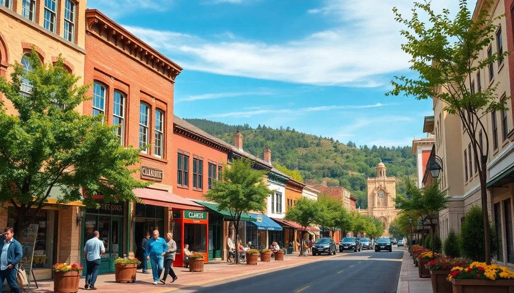 Experience Clarksburg's bustling downtown with historic architecture and vibrant life.