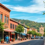 Experience Clarksburg's bustling downtown with historic architecture and vibrant life.