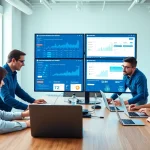 Website maintenance team analyzing Từ khoá phụ for effective digital marketing