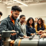 Students at a Trade School Knoxville TN focus on hands-on training while collaborating in class.
