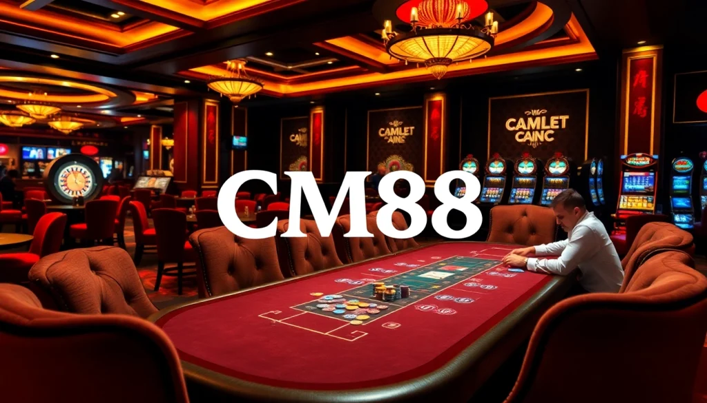 Experience high-stakes gaming at CM88 casino with engaging tables and vibrant atmosphere.