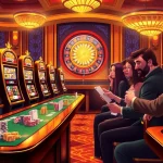 Pemain yang terlibat menjelajahi pengalaman slot demo Mahjong dalam suasana kasino yang hidup.