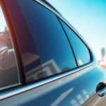 Enhance your ride with expert auto window tint near me, showcasing a sleek vehicle and professional application.