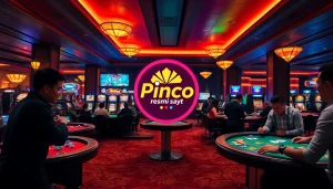 Pinco Casino resmi sayt mühitində oyunçuların şən anlarını əks etdirən enerjili kazino görüntüsü.