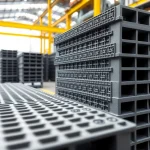 GRP Grating Supplier showcasing durable fiberglass panels in an industrial setting, emphasizing strength and safety.