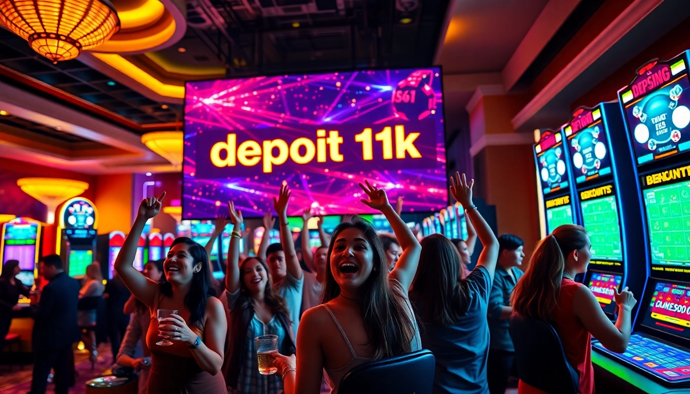 Menyajikan slot deposit 1k dalam suasana kasino online yang meriah dan menegangkan.