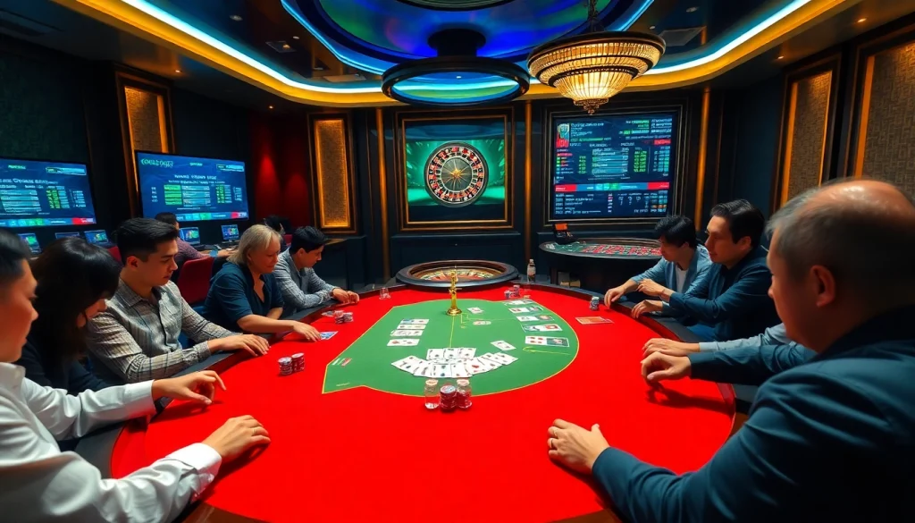 Experience thrilling gaming action at RR88's live casino with vibrant tables and professional dealers.