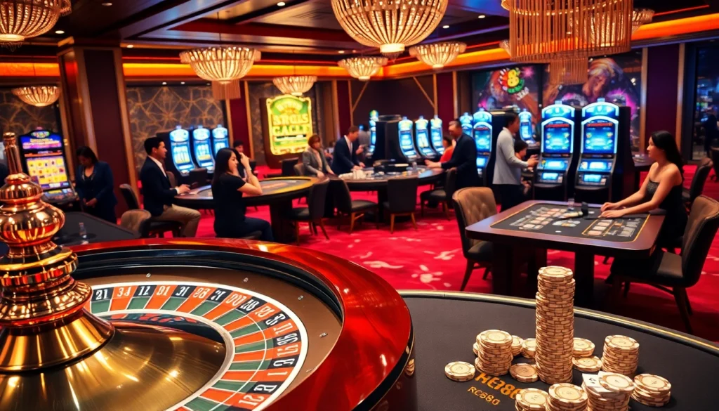 Engage in thrilling gameplay at nhà cái rr88 with vibrant casino action featuring roulette and poker chips.