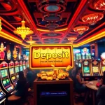 Rasakan sensasi menang pada slot deposit pulsa tanpa potongan di kasino mewah yang dipenuhi mesin slot berwarna-warni.