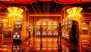 Rasakan kegembiraan meraih kemenangan dengan slot deposit pulsa tanpa potongan dalam suasana kasino mewah.