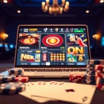 Interface de jeu en ligne engageante représentant le casino en ligne Français avec des jeux vibrants.