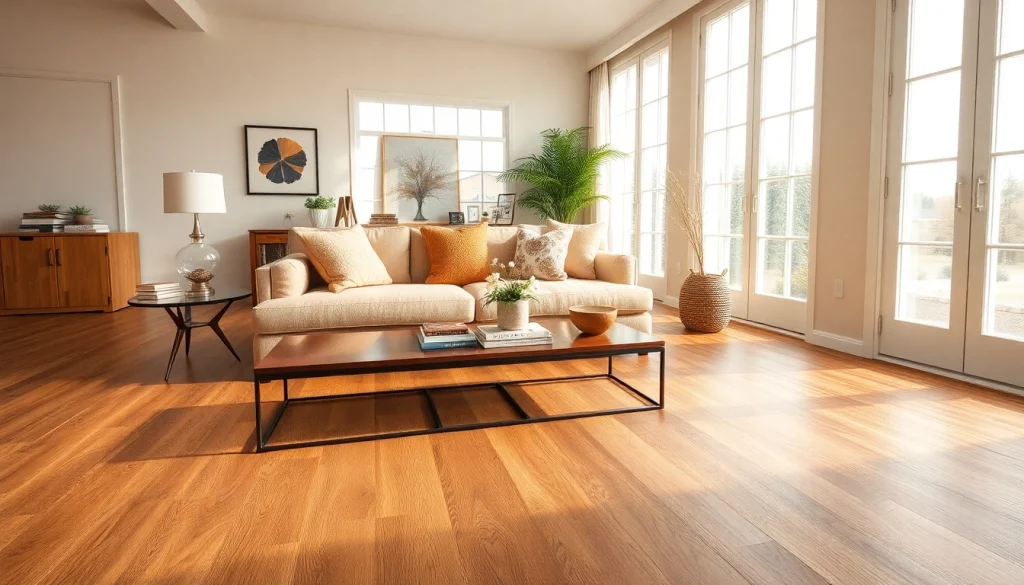 Stunning living room with lvp flooring highlighting its natural beauty and warmth.