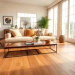 Stunning living room with lvp flooring highlighting its natural beauty and warmth.