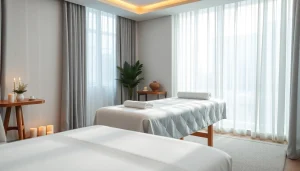 편안한 분위기와 우아한 장식이 특징인 속초 마사지 치료실.