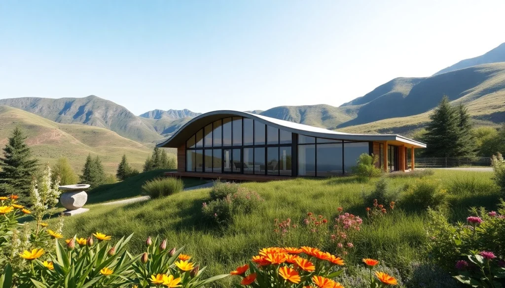 Showcasing the Rock View Road Revival modern home against a picturesque mountain backdrop.