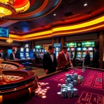 Engage in thrilling games at mm88.br.com with vibrant casino visuals showcasing roulette and poker action.