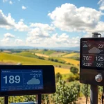 Check the clarksburg ca weather with a vibrant landscape and digital weather forecast station.