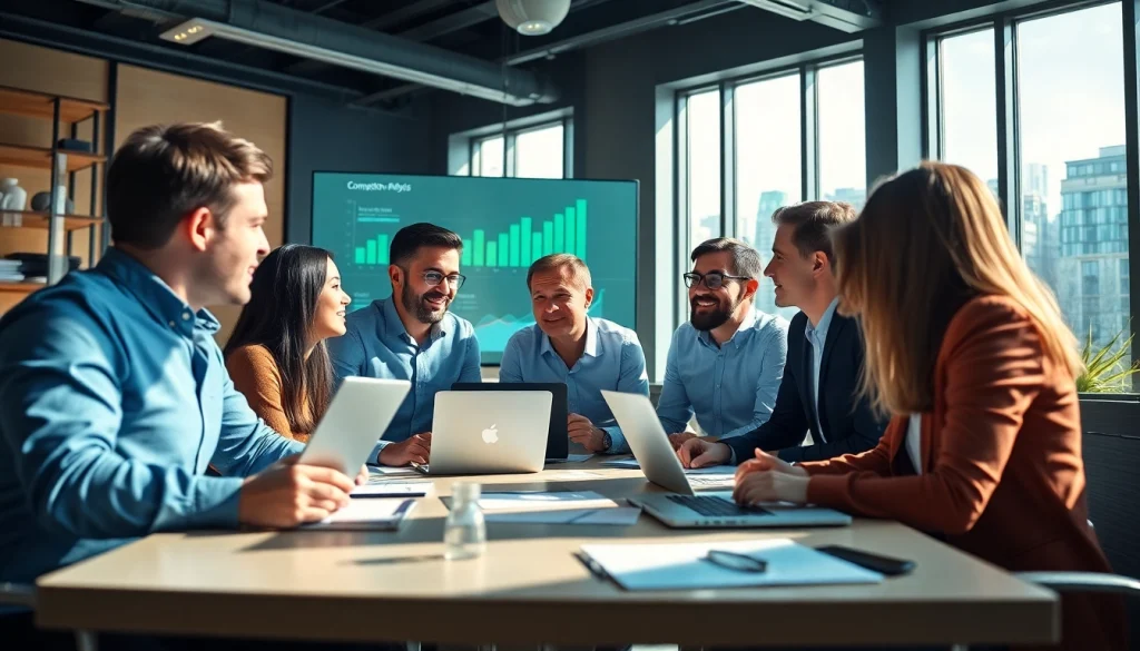 Explore competitive intelligence faqs with business professionals working collaboratively in a bright office.