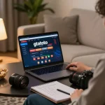 Engaging in online gambling through the gtatoto platform from a cozy home setting.