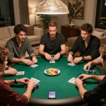 Engaging poker game among friends, showcasing casino europei online strategies and social dynamics