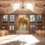 Stylish Wedding Event Space Jacksonville showcasing elegant decor and floral arrangements.