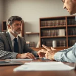 A dedicated truck accident attorney Clearwater assisting a client in a professional office setting.