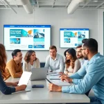 Creative professionals working together as Website Designers Hereford in a vibrant and modern office.