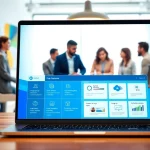 Showcasing an enterprise assistant platform in a modern workspace with team collaboration.