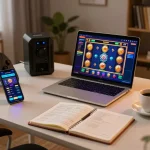 Engaging online slot gameplay with vibrant visual effects on screen, showcasing interactive user experience.