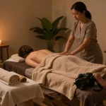 Relaxing treatment space at https://www.makangs.com/ featuring Swedish massage setup with soothing ambiance.