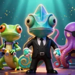 Spin the reels at situs thailand, showcasing vibrant 3D characters with casino elements.