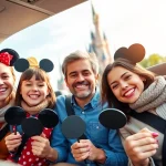 Enjoying a comfortable Beauvais Airport to Disney Transfer with family at Disneyland Paris.