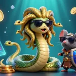 Engage with link sbobet88 in this vibrant 3D gambling scene featuring Medusa and warrior mouse.
