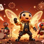 Experience the excitement of slot gacor anti kalah in a vibrant 3D casino scene with energetic characters and game elements.
