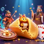 Jeux et gains au casino fiable en ligne avec des personnages colorés et dynamiques.