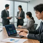Engaged professional analyzing asset tracing tools in a modern office setting, showcasing effective strategies for financial asset management.