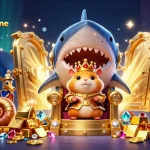 Vue immersive d'un roi hamster doré dans un casino fiable en ligne entouré de trésors étincelants.