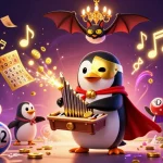 Fireball Casino: niesamowita ilustracja z pingwinem oraz złotymi monetami, ukazującą fantastyczny świat gier hazardowych.