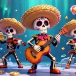 Engage with vibrant games at brcs, featuring an energetic mariachi band amidst colorful arcade elements.
